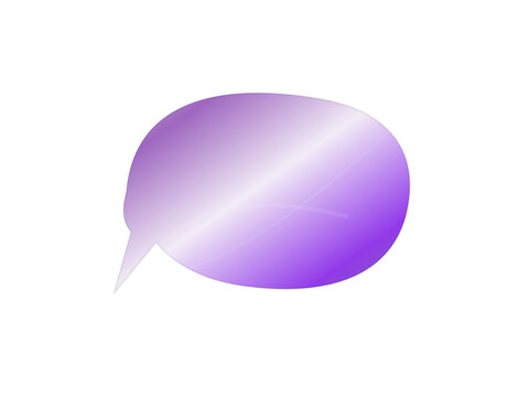 Purple speech bubble icon with a soft gradient for communication and chat messages