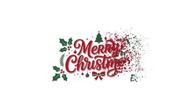 Christmas Seasonal Lettering Elegant Holiday Greeting Reveal Motion