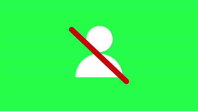 User profile blocked animation. Access Denied User Profile motion graphics. Security and Login Errors prohibition sign 4k video with alpha channel.