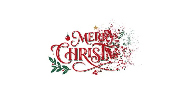 Christmas Festive Greeting Lettering Smooth Text Reveal Motion Graphic