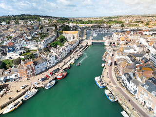Obraz premium Aerial of Weymouth Harbour - Dorset UK