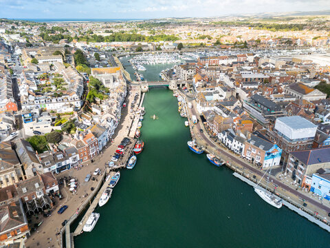Aerial of Weymouth Harbour - Dorset UK