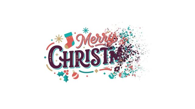 Christmas Decorative Festive Typography Smooth Greeting Reveal