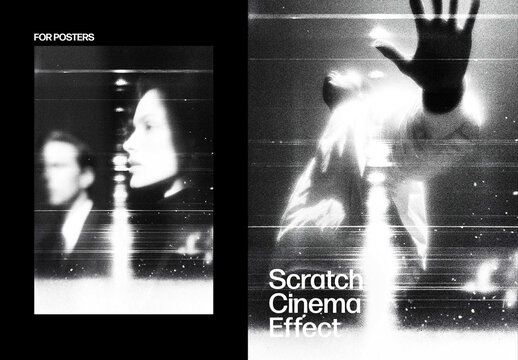Scratch Cinema Photo Effect For Poster And Social Media Design