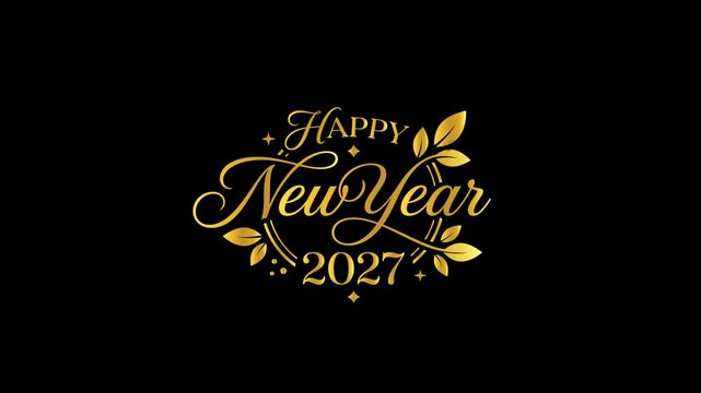 Happy 2027 Premium Golden Particle New Year Celebration Motion Graphic