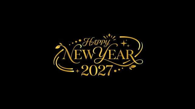 Happy 2027 Golden Sparkle Seasonal Celebration Animation