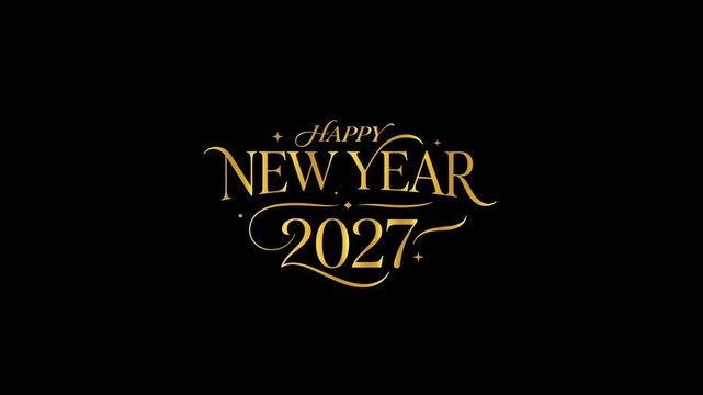 Happy 2027 Elegant Golden Accents New Year Holiday Animation