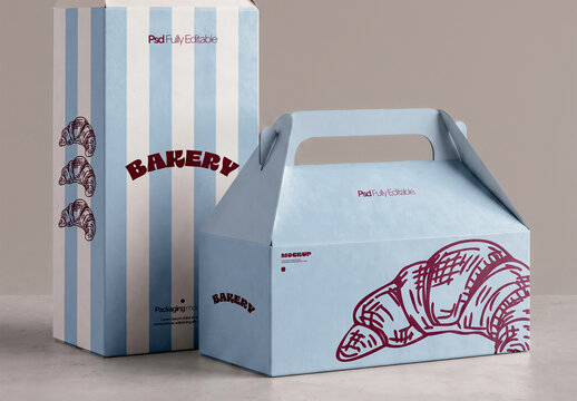 Bakery Gable Box Set Mockup