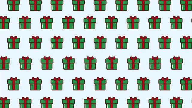 Christmas Green Festive Decorative Pattern Seamless Loop Holiday Animation