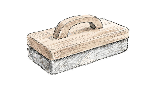 Profesor vector wooden blackboard eraser sketch illustration