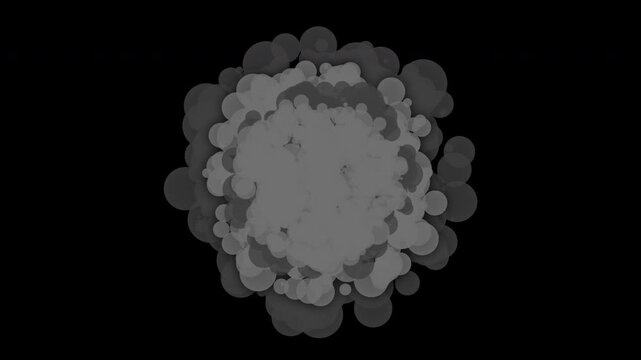 4K set of comic 2D cartoon explosion effect with alpha channel, 4K video animation