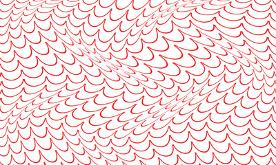 simple red outline fish scale wave pattern for banner poster background. © kowsar