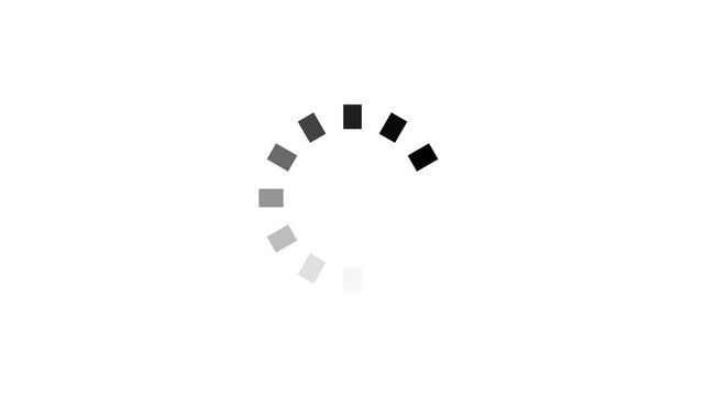 Curved line and dots rotate to form a circular pattern