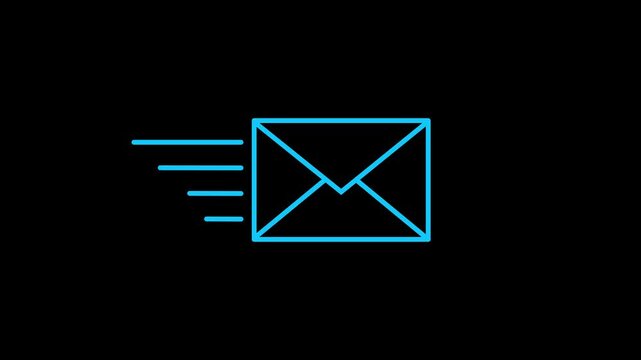 Mail email message sending envelope icon animation.