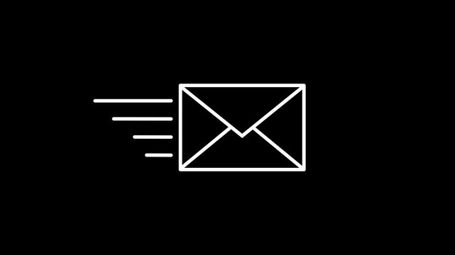 Mail email message sending envelope icon animation.