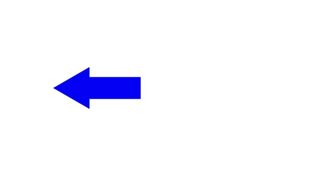 Directional arrow icon animation pointing left showing movement next step and progress. direction symbol indicating back or previous page.