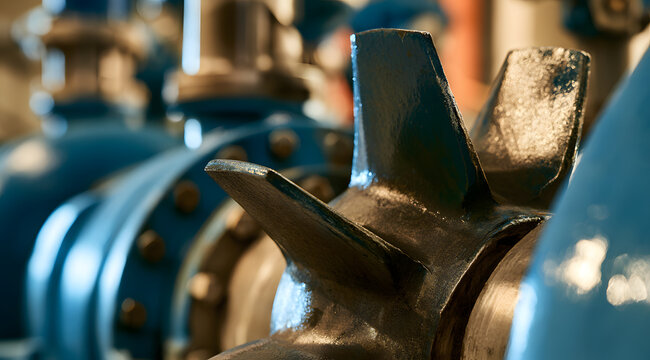 Serviced the pump impeller detail in a waterworks facility