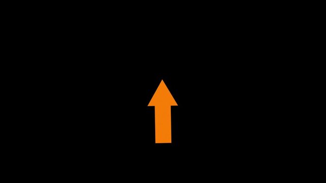 Directional arrow icon animation pointing up showing movement next step and progress.