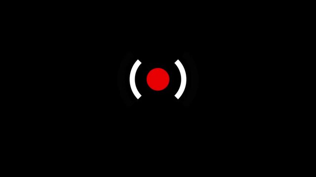 Animated wifi with Alpha Channel. Animated wifi internet network icon. Loop wi-fi symbol icon signal graphic concept.