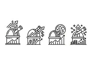 Fototapeta premium Illustration of various farm animals standing in a row.