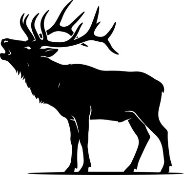 Large bull elk bugling vector illustration