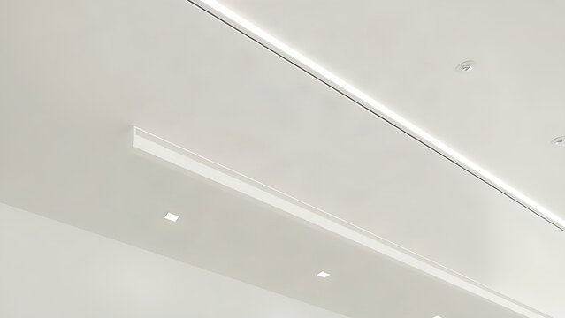 A clean modern architectural soffit with concealed linear LED lighting.