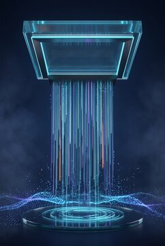 Suspended 3D data portal streams into a platform