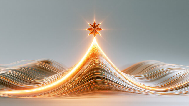 Business Analytics Dashboard Rising Toward Christmas Star, Financial Growth