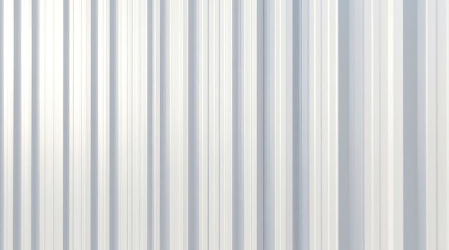 Close-up of white corrugated metal siding with vertical ridges and industrial texture