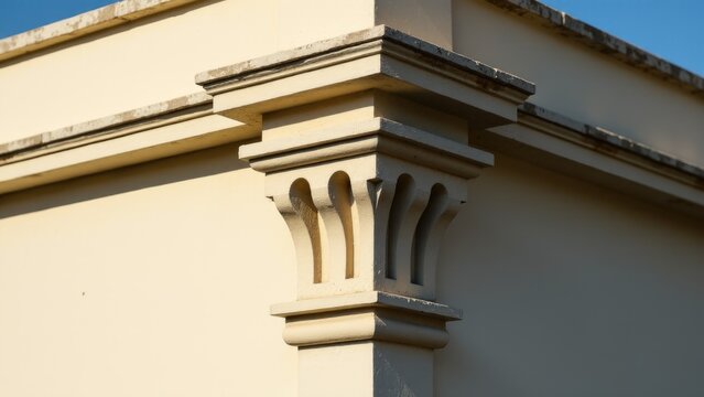 A close-up shot of a building with a clock tower, suitable for use in architectural or cityscape photography