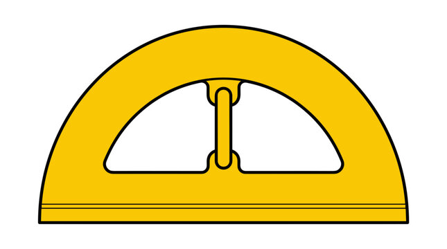 Yellow mathematical protractor icon for education profesor vector