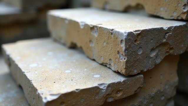 A pile of bricks stacked on top of each other