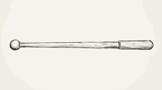Hand drawn wooden pointer stick for profesor vector design