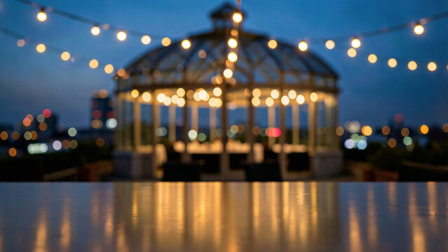 Terrazzo Tabletop With Embedded Marble Flecks on Modern Penthouse Balcony Bar with Glass Railings Lu