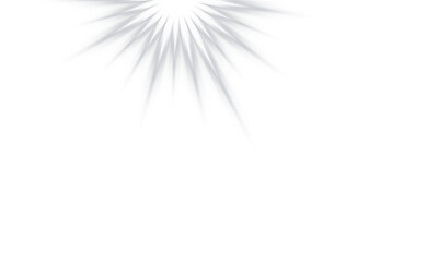Fototapeta premium Silver star burst light flare corner on white background in flat style. Shiny glow effect element for magic and sparkle design. Perfect for overlay, decoration, and greeting projects.