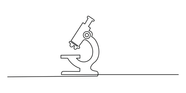 Simple line drawing of a scientific microscope