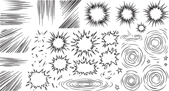 Hand Drawn Explosion Burst and Impact Effect Set