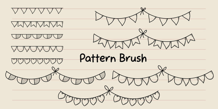 Bunting and Garland Pattern Brush Set