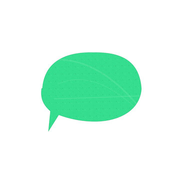 A simple green speech bubble icon for chat and communication design elements