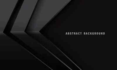 Abstract black metallic arrow geometric with blank space design modern futuristic background vector © patthana