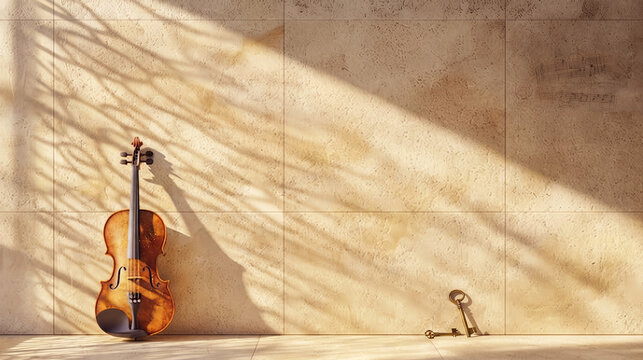 violin and music sheet