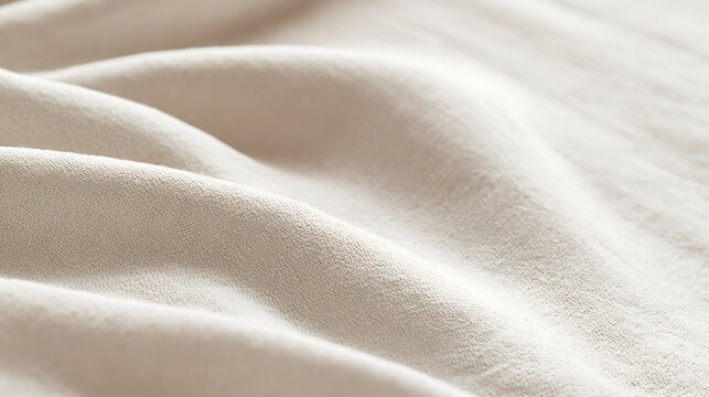 Abstract tactile beige linen fabric texture with soft waves and premium look