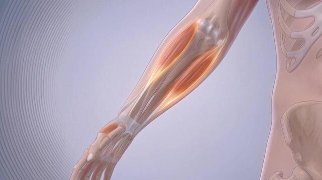 Extensor carpi radialis muscle activity during hand movement towards thumb