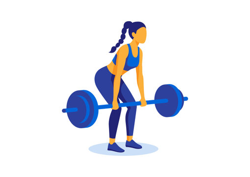 woman lifting weights vecor illustration