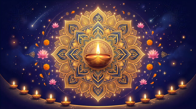 A radiant diwali celebration illuminating the triumph of light over darkness with joyful traditions and spiritual