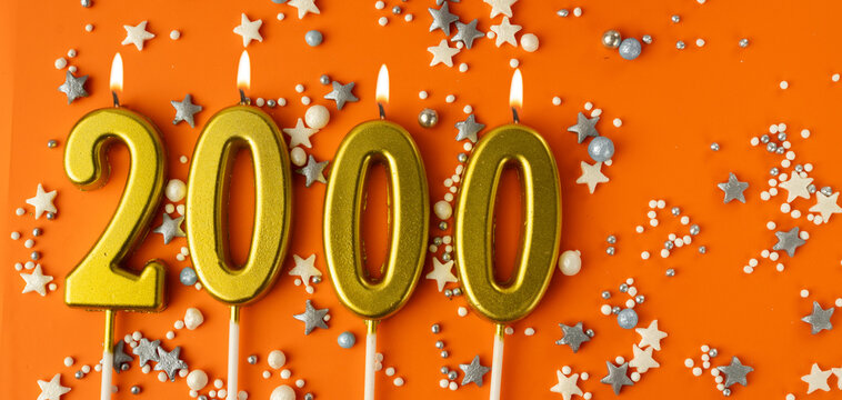 Two thousand subscriber. 2000 followers card. Festive Orange Celebration Background with flame candles for Social media. 2k online community fans.