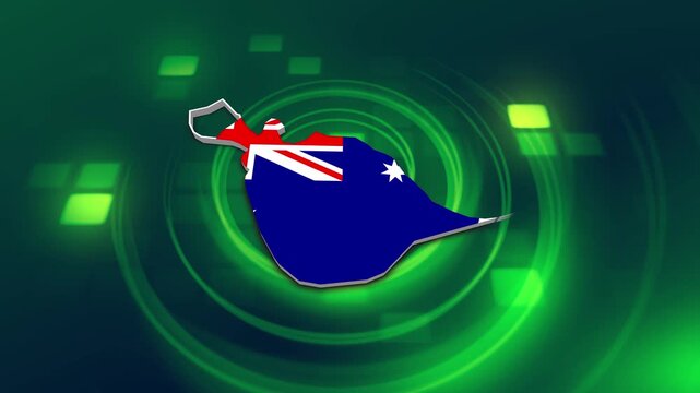 Heard Island and McDonald Islands Flag on its Country Map, 3D Map Flag Opener Suitable for Politics, Elections, Travel, News and Sports Events and Presentations