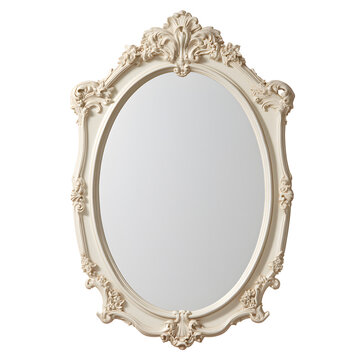 Elegant oval mirror with intricate baroque design, adding a touch of sophistication to any interior.