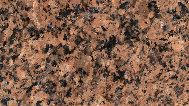 Close-up of a textured granite surface featuring rich shades of orange and black.