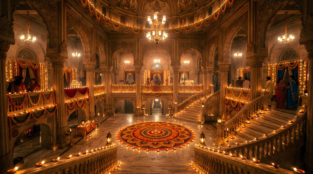 A radiant diwali celebration illuminating homes and hearts with the warm glow of lights and joyous